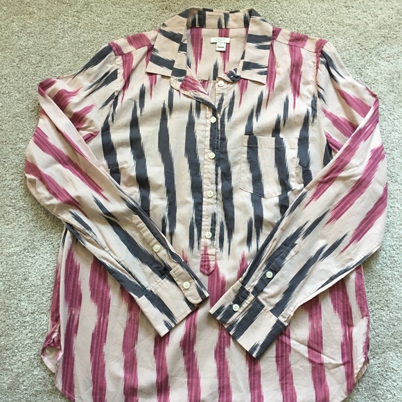 J Crew Ikat Button Up Favorite Shirt - Picture 1 of 3